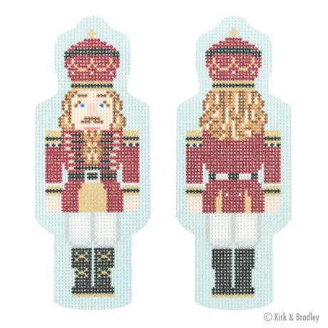 Double-Sided Nutcracker Ornament - Maroon