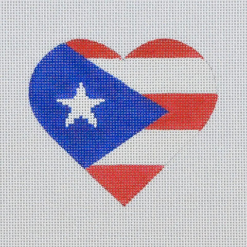Puerto Rico Flag Heart