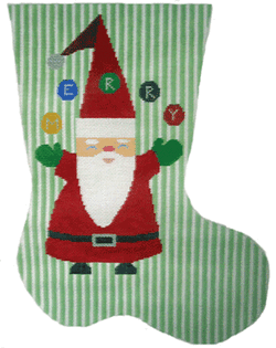 Merry Juggling Santa Stocking