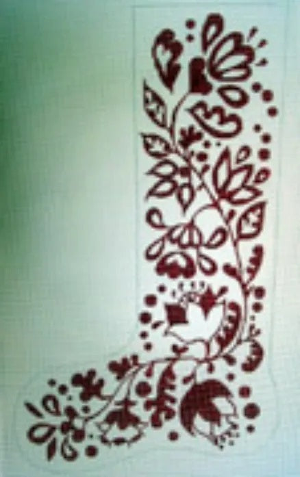 Red on White Scandinavian Stocking