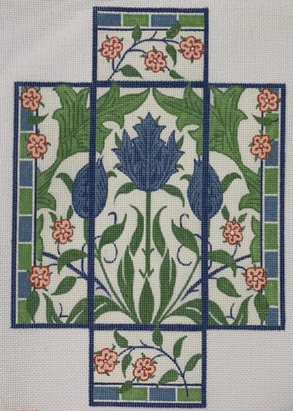 William Morris Blue Tulips Brick Cover