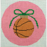 Basketball w/Green Bow on Pink