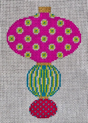 MCM Ornament - Pink/Teal Onion Teardrop 