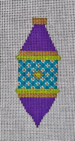 MCM Ornament - Purple/Teal Cylinder Drop