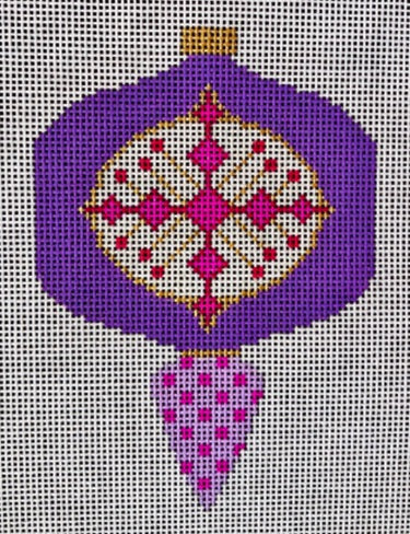 MCM Ornament - Purple/Pink Square Ball Drop
