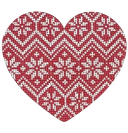 Nordic Snowflake Zigzag Pattern Heart