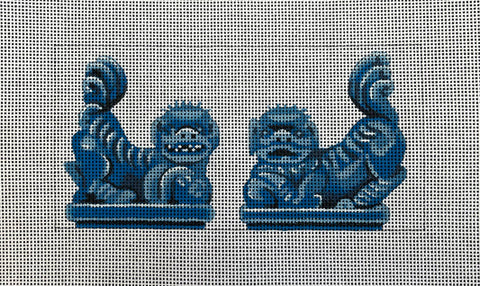 Blue Japanese Foo Dogs