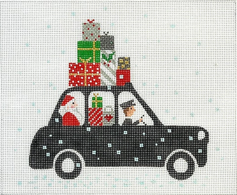 London Christmas - Cab w/Santa/Gifts