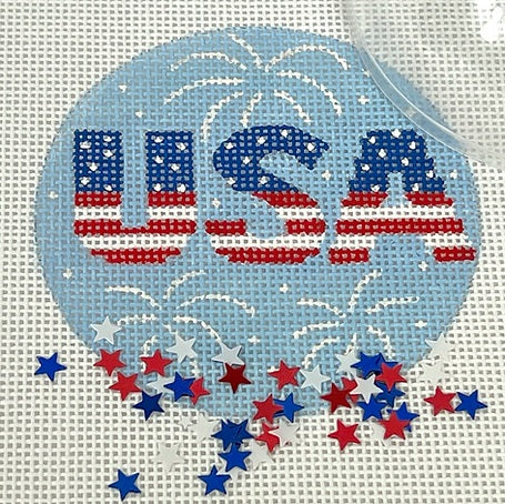 USA w/Fireworks Ornament  