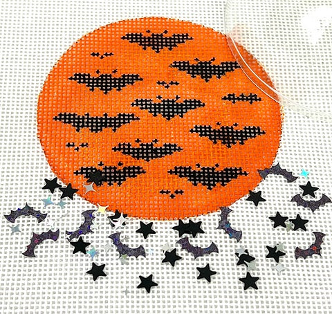 Bats on Orange Ornament  