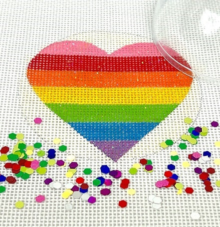 Rainbow Pride Heart Ornament  