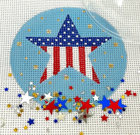 Patriotic Star w/Fireworks Ornament  