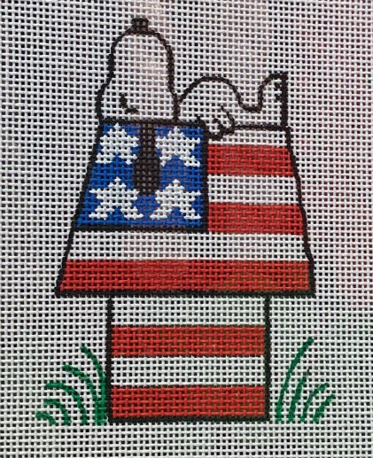 Snoopy on Flag Doghouse