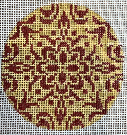 Gold and Brown Doily Round