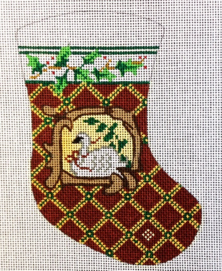 Swan and Holly Mini Stocking