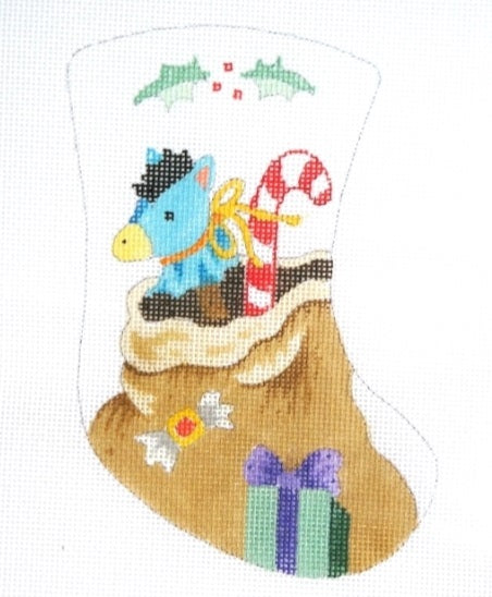 Toy Stick Horse/Candy Cane in Bag Mini Stocking