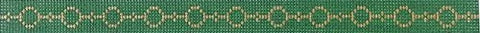 Slim Cuff - Gold Circles on Emerald Green