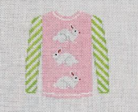 Sweater - 3 White Bunnies on Pale Pink
