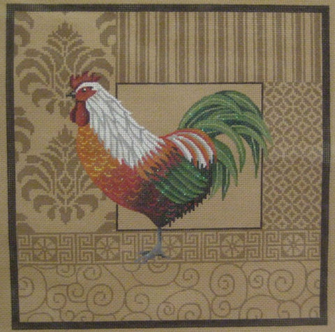 Orange/Green Rooster and Patterns