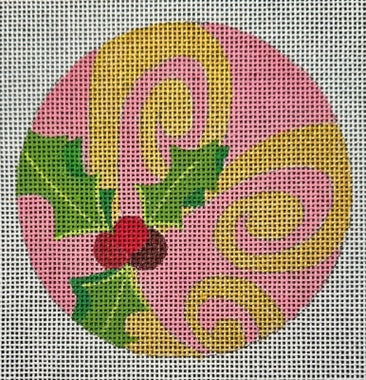 Round Pink Holly Swirl