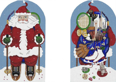 Skiing Santa 2-Sided Dome