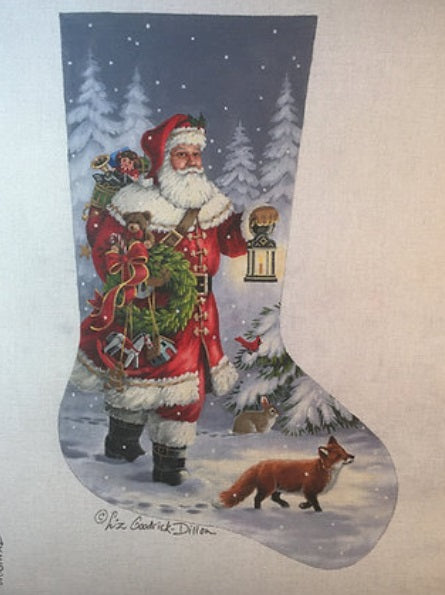 Lantern Woodland Walk Stocking - Facing Left