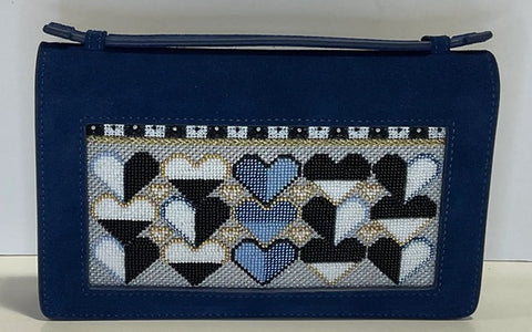 Rectangle - Black/Blue Hearts