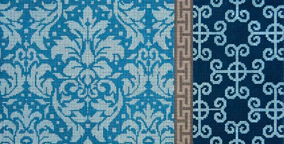 Tulip Damask in Denim