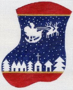 Santa and Reindeer/Navy