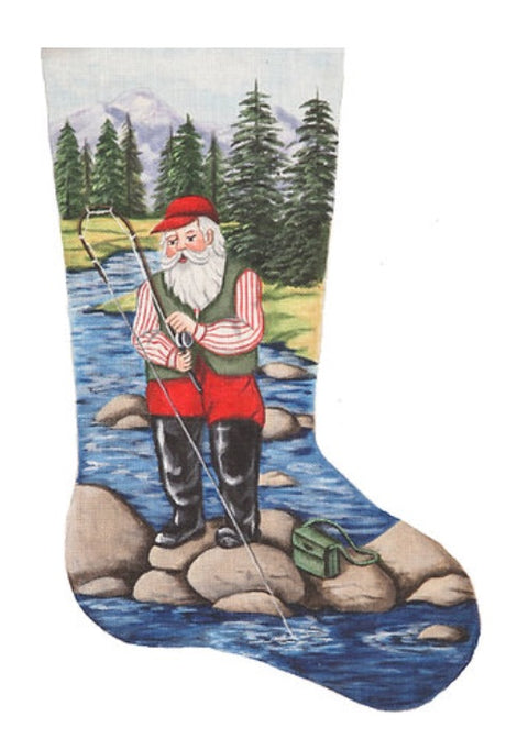 Santa Fishing Stocking