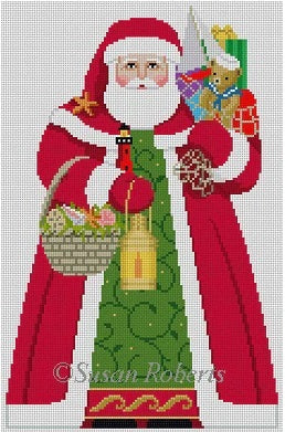 Nautical Santa Red Tree Topper - Front