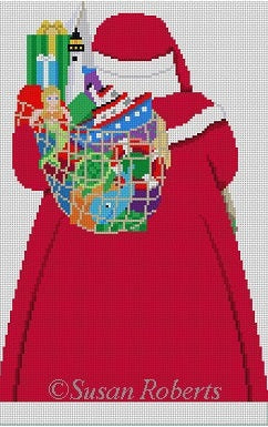 Nautical Santa Red Tree Topper - Back