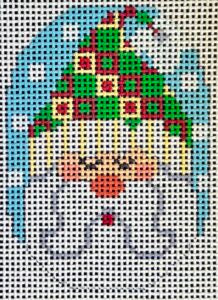 Santa Ornament - Hat w/Squares