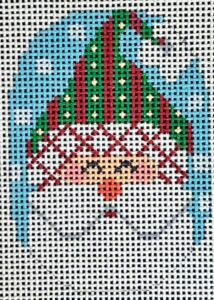 Santa Ornament - Hat w/Stripes