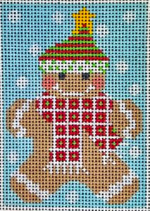 Gingerbread Ornament - Scarf w/Squares