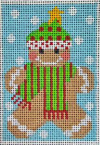 Gingerbread Ornament - Scarf w/Stripes