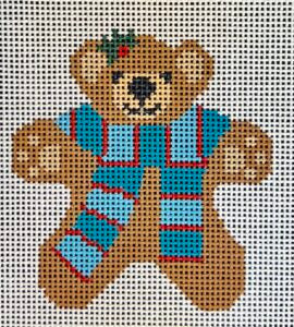 Teddy Bear Ornament - Striped Scarf