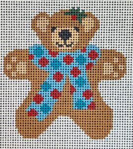 Teddy Bear Ornament - Dotted Scarf