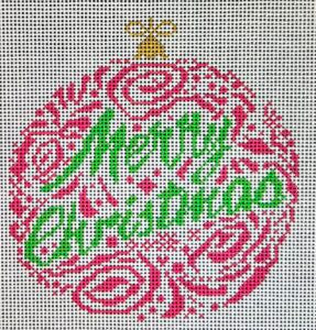 Small Merry Christmas Ornament - Red