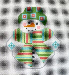 Snowman w/Colorful Striped Scarf