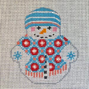 Snowman w/Blue Flowered Scarf