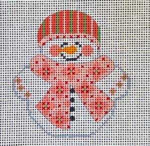 Snowman w/Pink Flowered Scarf