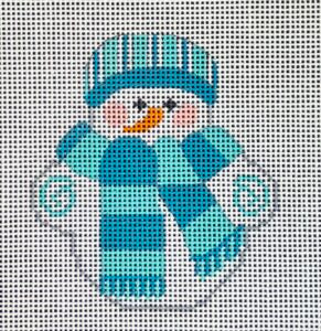 Snowman w/Blue Striped Scarf