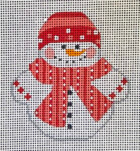 Snowman w/Red/Pink Striped Scarf