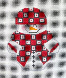 Snowman w/Red/Black Squares Scarf