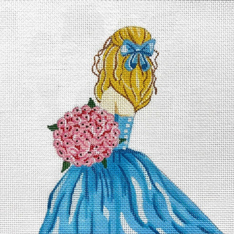 Pink Bouquet and Teal Dress