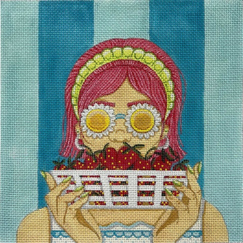Girl and Strawberry Basket