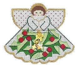 Holly Leaves Angel w/Charm