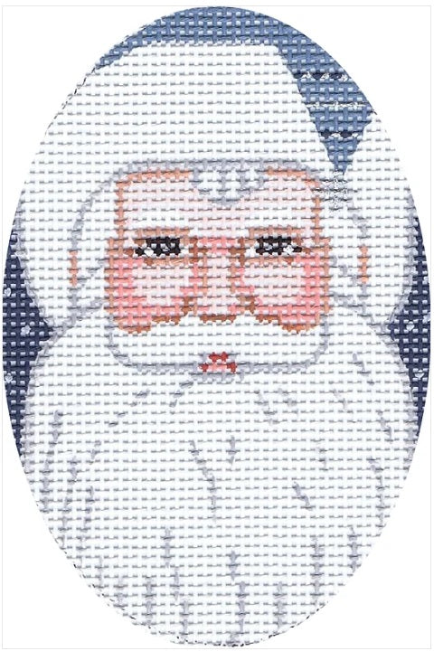 Blue Santa Ornament 