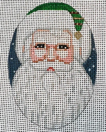 Green Santa Ornament 